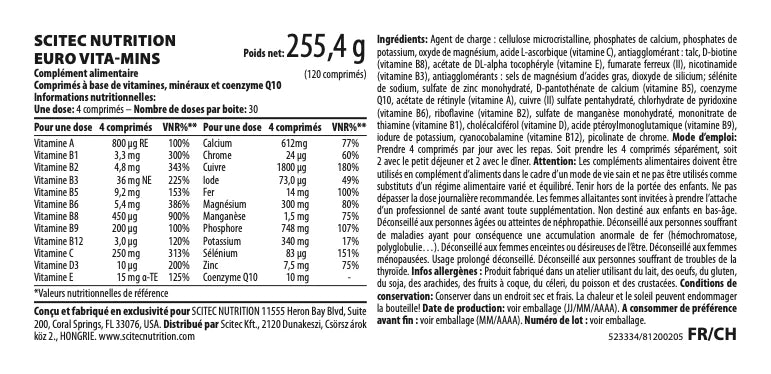 EURO VITA-MINS - 120 COMPRIMES