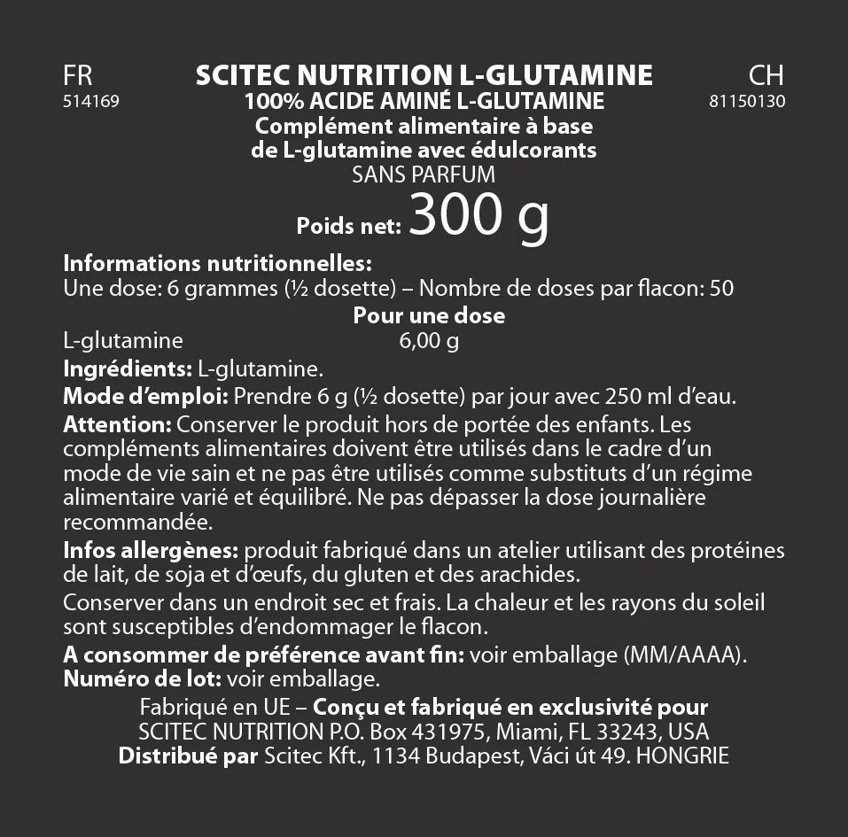 L-GLUTAMINE - 300G Scitec Nutrition